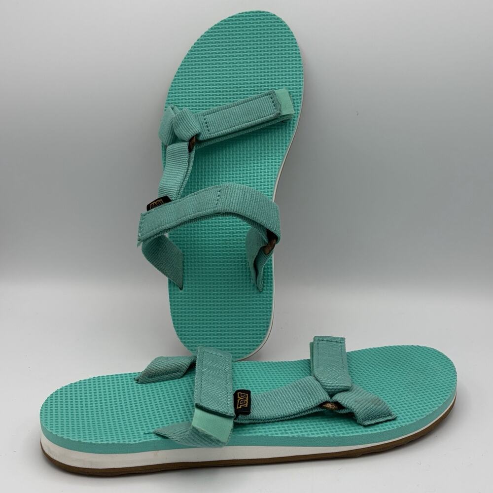 TEVA Original Universe Aqua Teal Slip On Sandals Women’s Size 9 Strappy